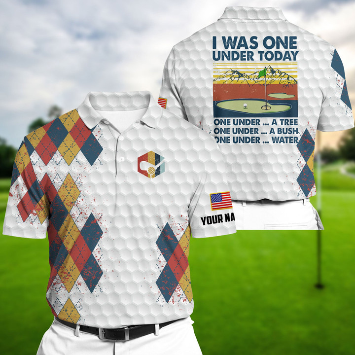 Golf Polo Shirt Premium Unique I Was One Under Today Golf Polo Shirts Multicolor Personalized Golf Shirt Patriotic Golf Shirt For Men