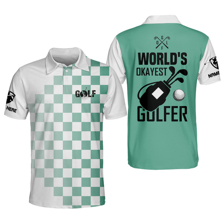 Funny Golf Shirts for Men Mens Golf Shirts Short Sleeve Polo Dry Fit Okay Golfer Custom Crazy Polo Golf Shirts for Men GOLF-287 - 1