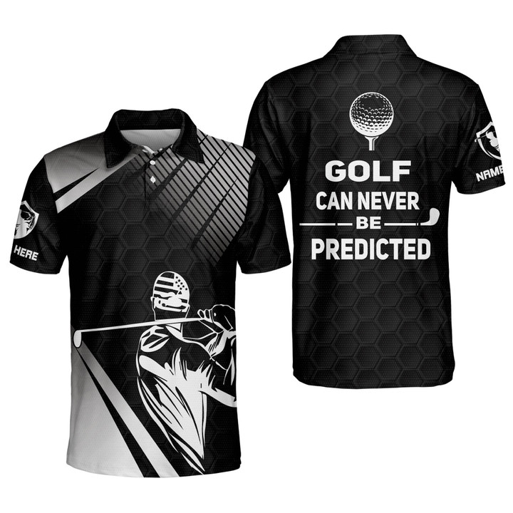 Personalized Funny Golf Shirts for Men Golf Can Never Be Predicted Mens Golf Shirts Dry Fit Short Sleeve GOLF-213 - 1