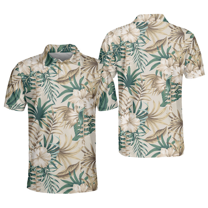 Floral Golf Polo Tropical Golf Shirts Men Mens Tropical Shirts Short Sleeve Floral Shirts Sports Polo for Men GOLF-160 - 1