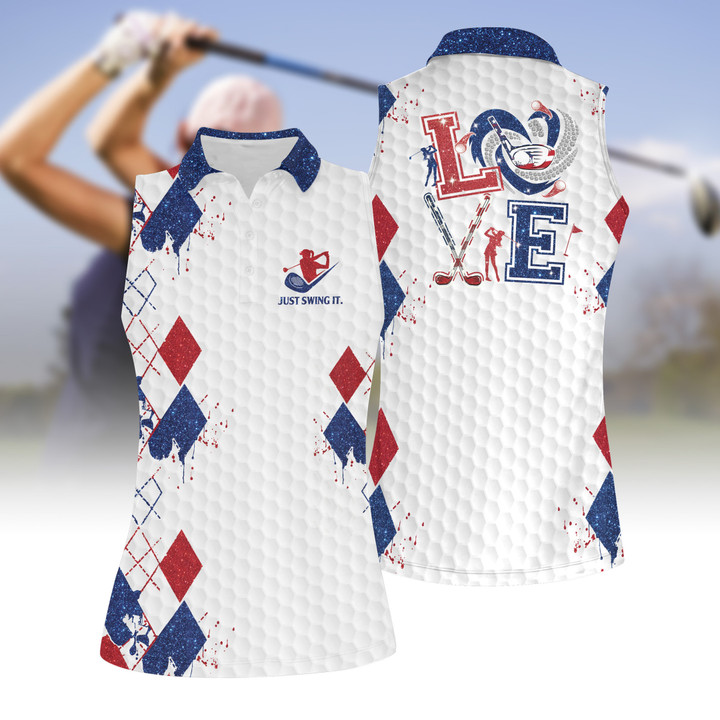 Love Golf V2 Women Short Sleeve Polo Shirt Sleeveless Polo Shirt