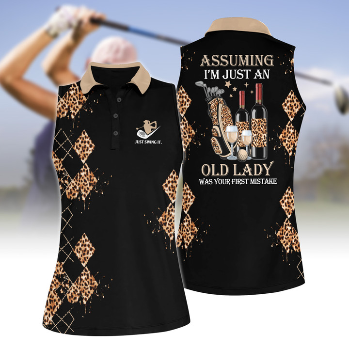 Assuming Im Just An Old Lady Was Your First Mistake Women Short Sleeve Polo Shirt Sleeveless Polo Shirt