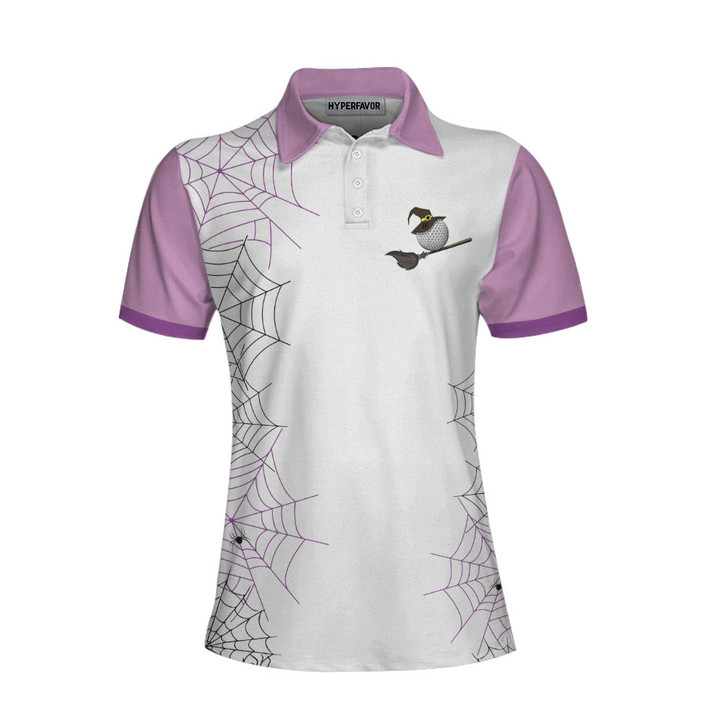 Come We Fly Golf Short Sleeve Women Polo Shirt Witch Halloween Golf Shirt For Ladies - 1