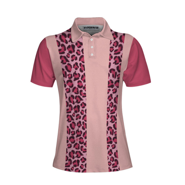 Queen Of The Golf Course Short Sleeve Women Polo Shirt Leopard Pattern Golf Polo Shirt Gift For Female Golfers - 1