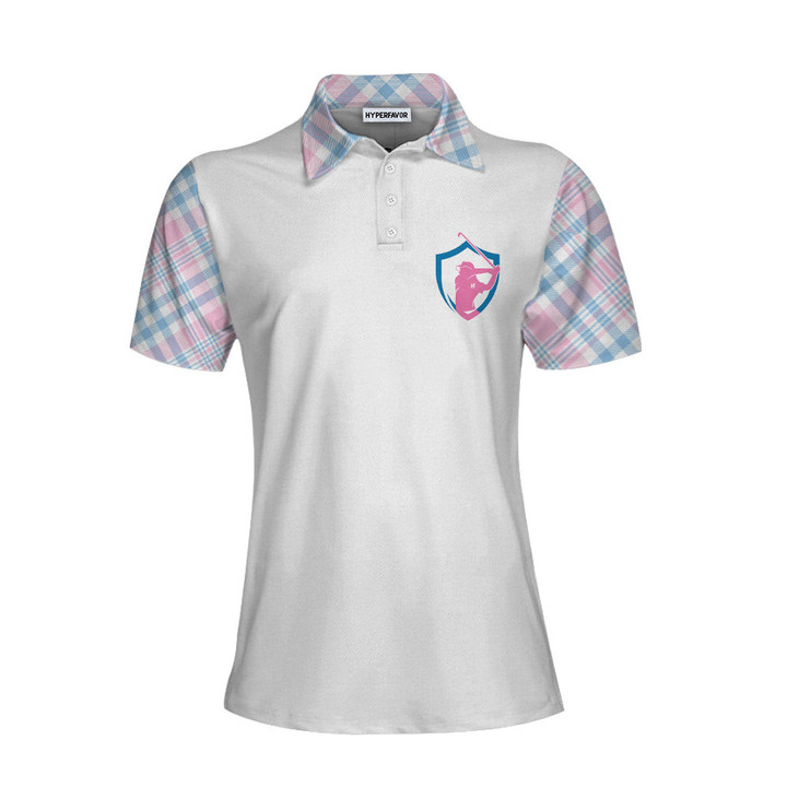 Golf Mom White Short Sleeve Women Polo Shirt Cool Golf Gift For Women - 1