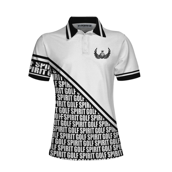 Golf Spirit In Black And White Golf Short Sleeve Women Polo Shirt Simple Golf Shirt Design For Female Golfers - 1