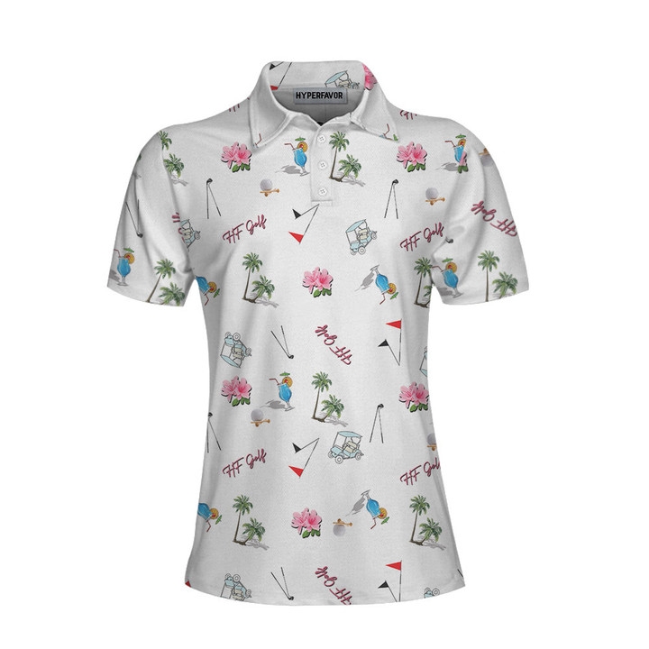 Hyperfavor Golf With Golf Equipments In Summer Vibe Short Sleeve Women Polo Shirt Gift Idea For Female Golfers - 1
