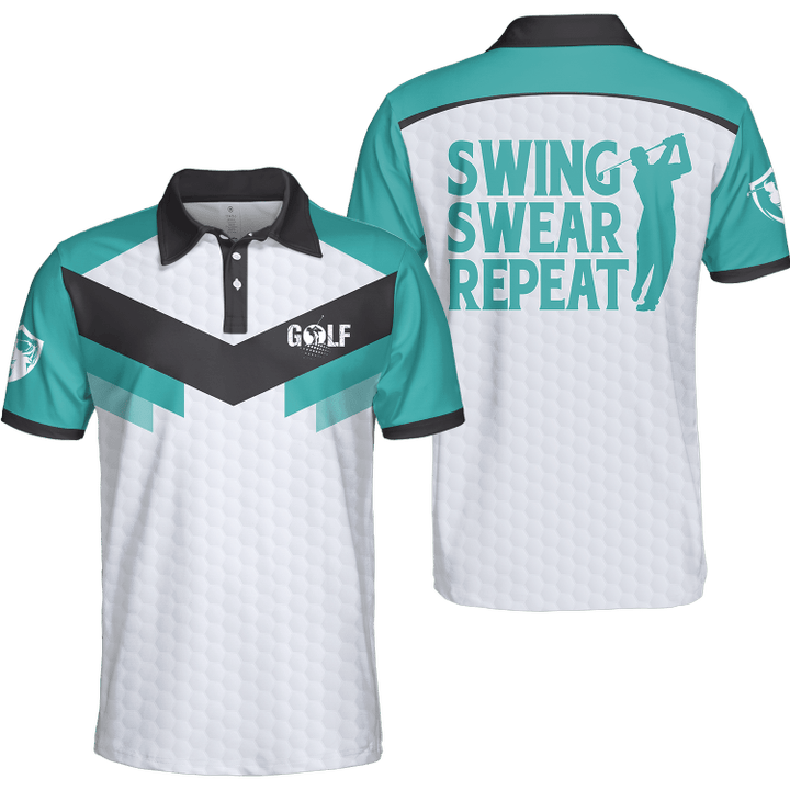 Golf Team Swing Swear Repeat Polo Shirt Muticolor Golf Shirt Gift Idea For Male Players