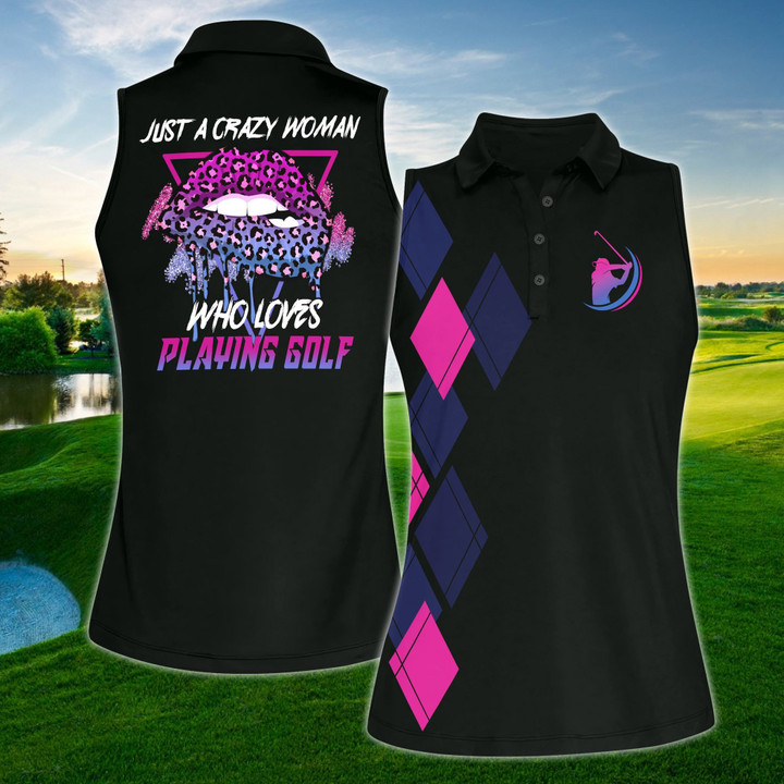 Just A Crazy Women Who Loves Playing Golf Women Sleeveless Polo Shirt