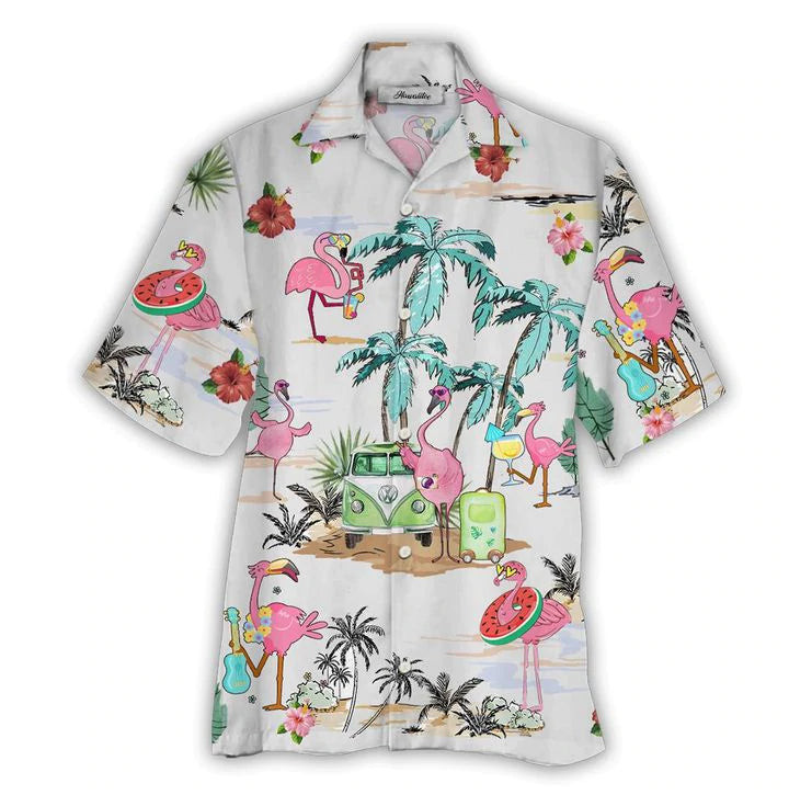 Familleus - Flamingo Hawaiian Shirt - FLamingo-2604-NTL006 - 1