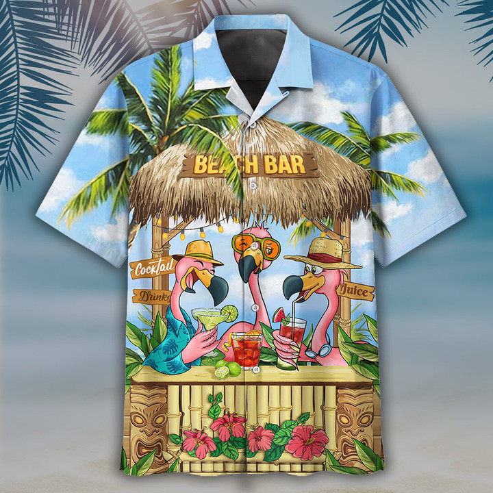 Familleus - Flamingo Hawaiian Shirt - Short 0112 - 1