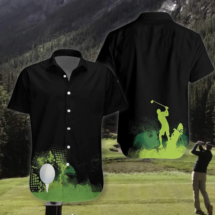 Golf Grunge Unisex Hawaiian Shirts Shirt Regular Fit Short Sleeve Slim Fit Casual Full Print Shirt - 1