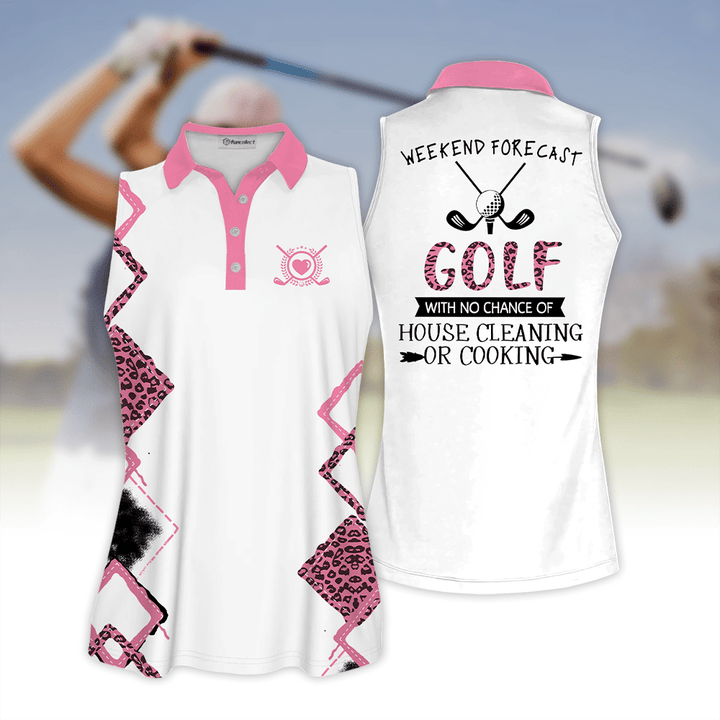 Golf With No Chance Of House Cleaning Or Cooking Short Sleeve Women Polo Shirt
