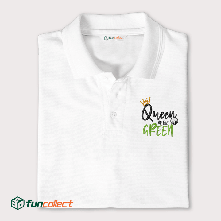 Queen Of The Green Embroidery Polo Shirts For Women or Men
