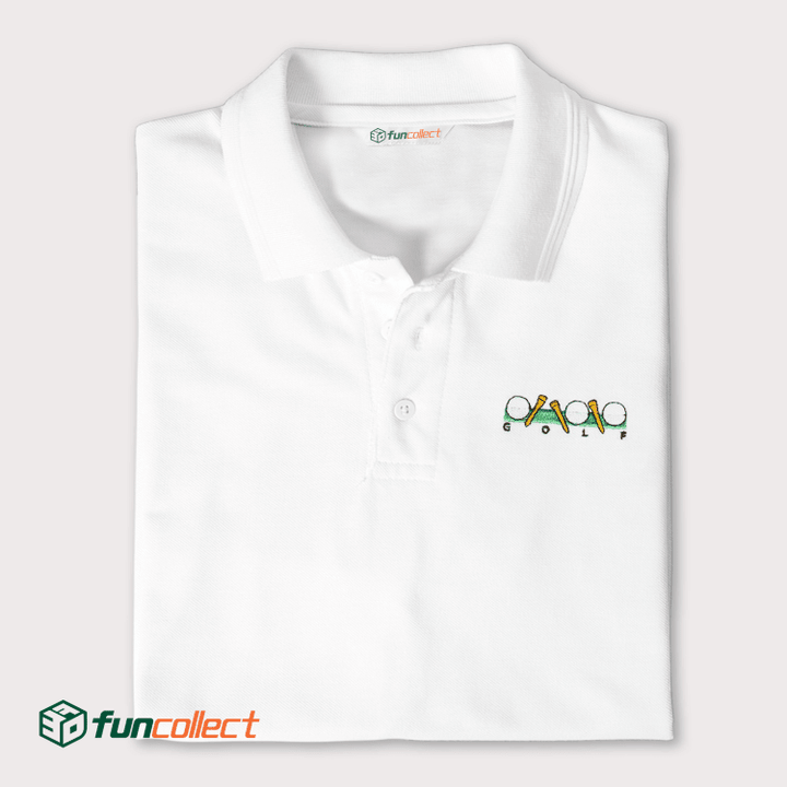 Golf Text Embroidery Polo Shirts For Women or Men