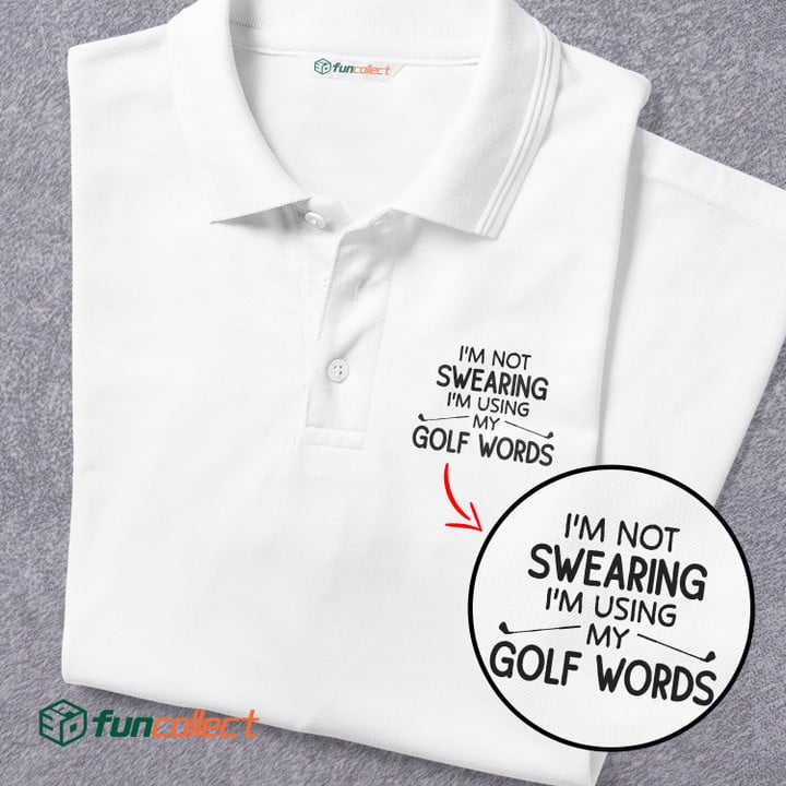 I am not sweating i am using my golf words Embroidery Polo Shirts For Women or Men