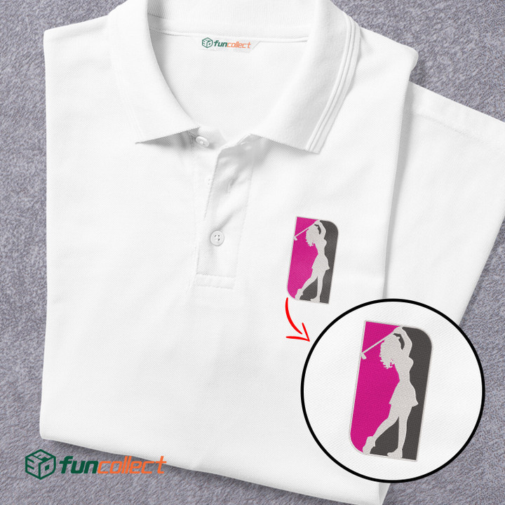 Ladies Golf Love Embroidery Polo Shirts For Women or Men
