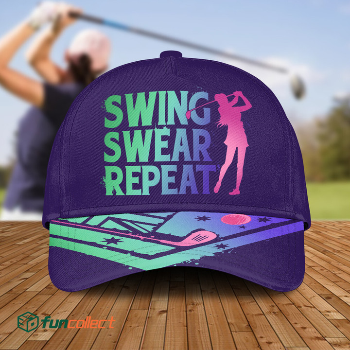 Gradient Swing Swear Repeat Flag Australian Swing Swear Repeat Color Golfer Gift Caps Pattern Golfer Gift Caps