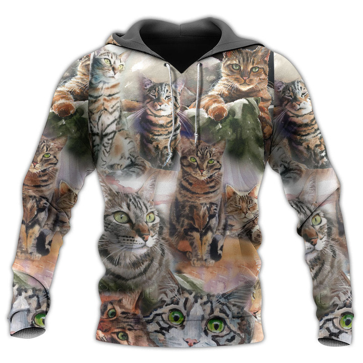 Tabby Cat Art Daily Portrait - Gift For Hoodie Zipper Hoodie Shirt