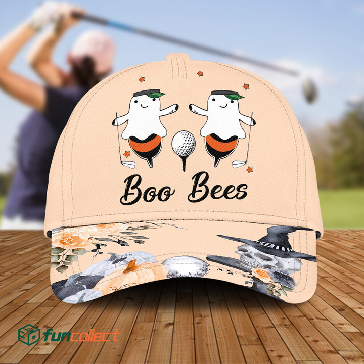 Happy Halloween Boo Orange Golfer Gift Caps For Women