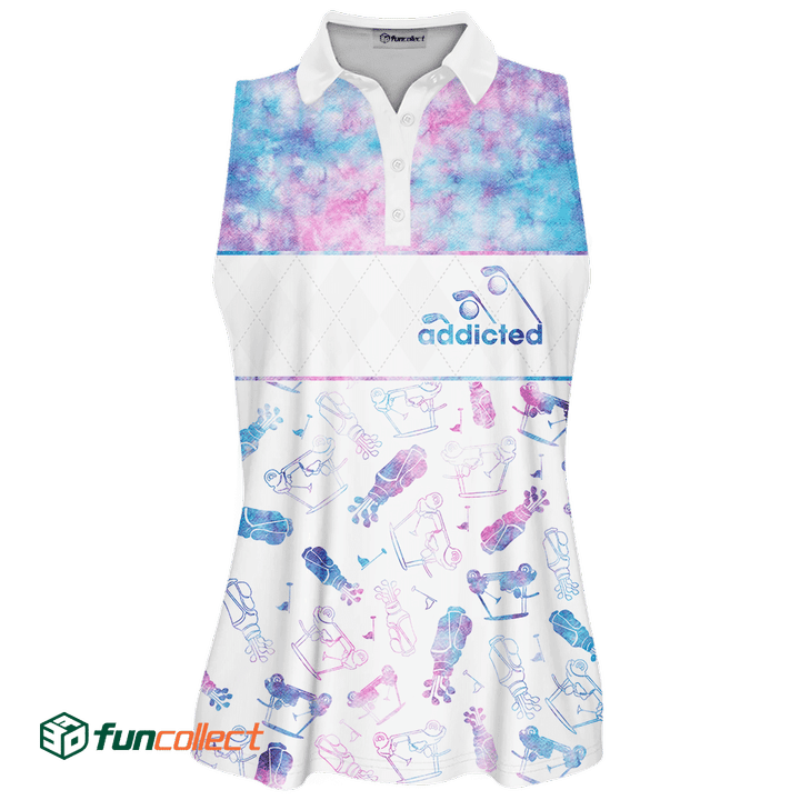 Tie-dye Addicted Pattern V2 Sleeveless Polo Shirt Short Sleeve Long Sleeve Polo Shirt For Women