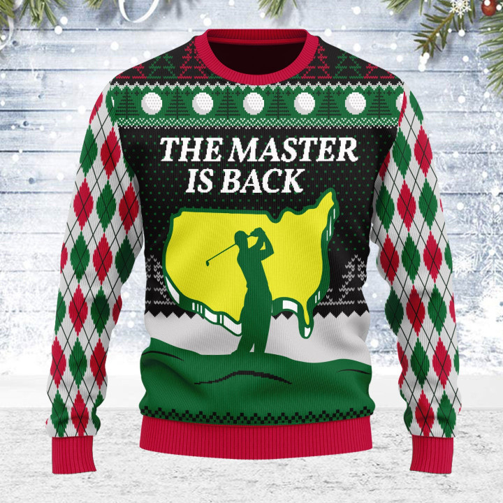 Customspig Ugly Christmas Sweater The Master Is Back For Men Women Holiday Sweater