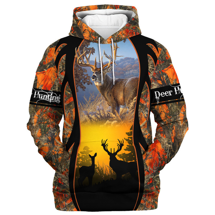 Deer Hunting Camo Orange Pattern Shirt
