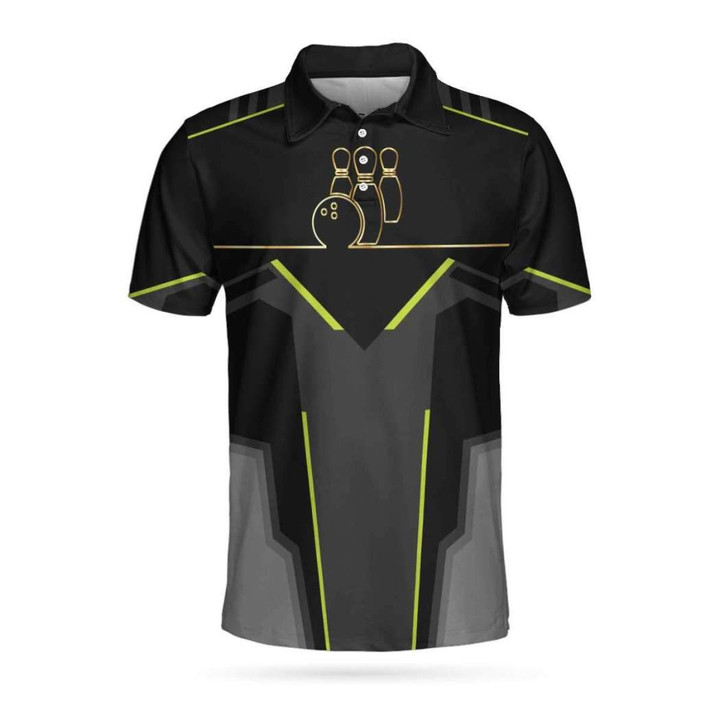 Strike Black And Golden Pattern Bowling Short Sleeve Polo Shirt Polo Shirts For Men And Women - 2