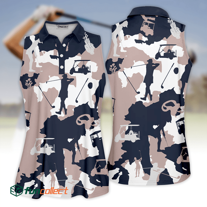 Golf Girl Camouflage Golfer V2 Gift Color Sleeveless Polo Shirt Short Sleeve Long Sleeve Polo Shirt