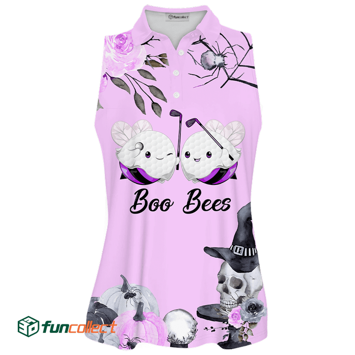 Halloween Boo Bees Golf Love Color Sleeveless Polo Shirt Short Sleeve Long Sleeve Polo Shirt For Women