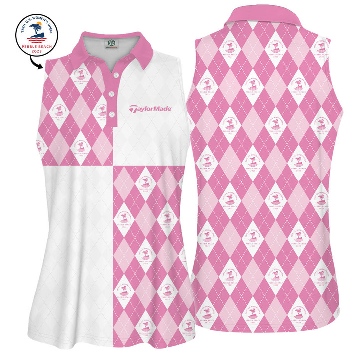 New Release US Women's Open TaylorMade Pink Patern Golf Shirt For Women