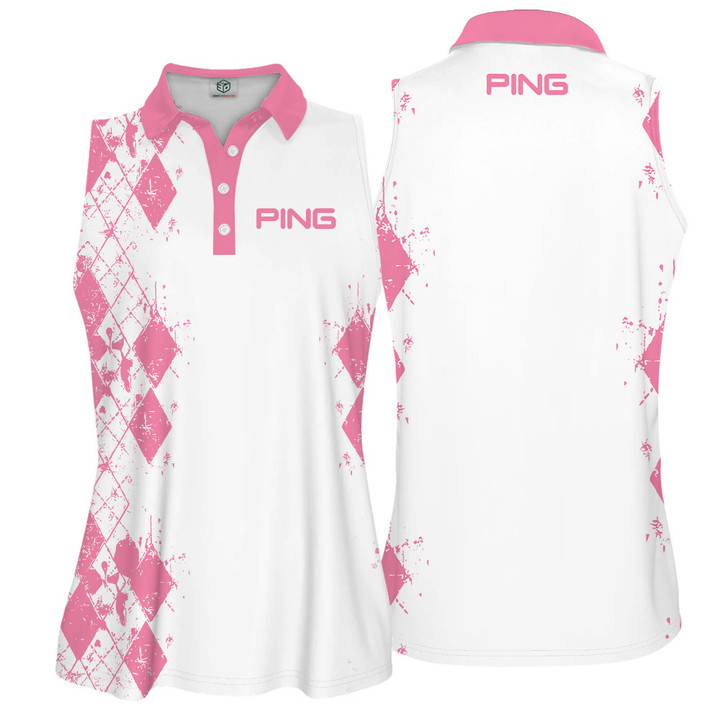 New Release LPGA Tour Ping Pink Color Golf Shirt For Women