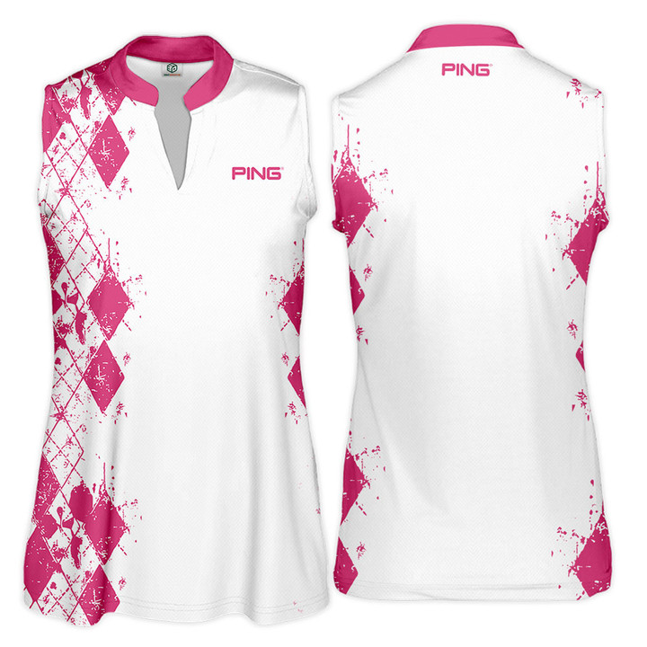 New Release Brand Ping V-Neck Sleeveless Golf Polo Shirt QT020623BRANA03PI