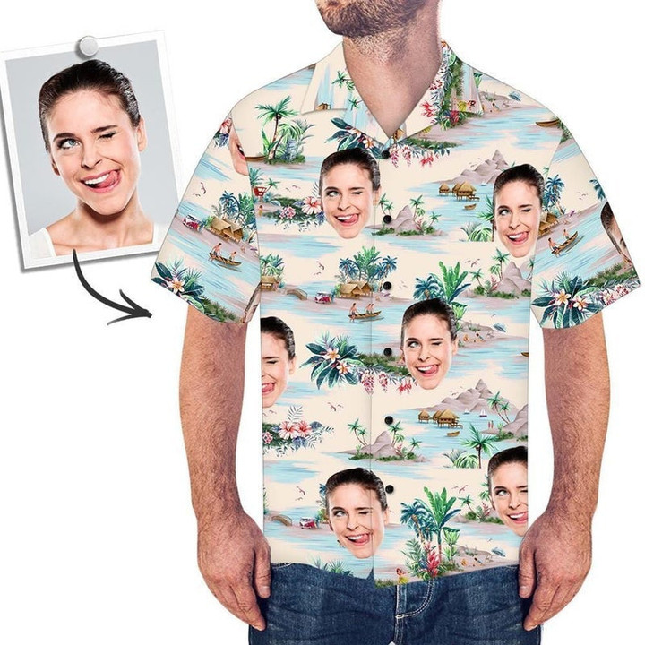Custom Photo Hawaiian Shirt  For Men  Women  Adult  HWP1036 - 1