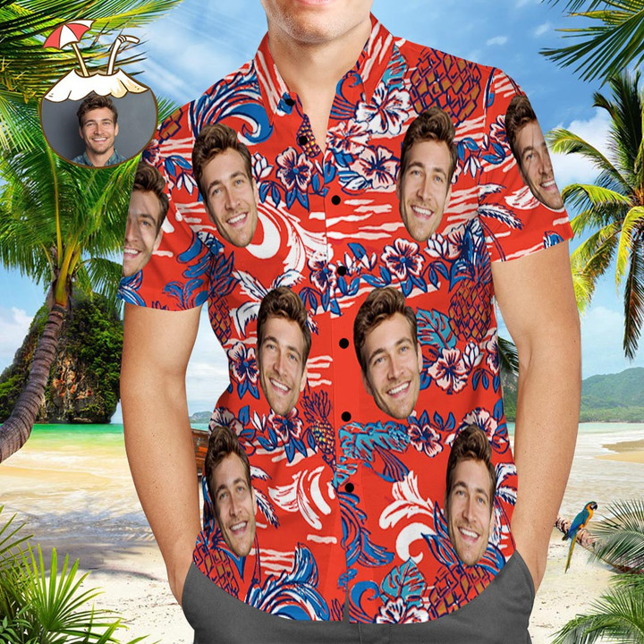 Vintage Hawaiian Shirts for Men Short Sleeve Aloha Beach Shirt Floral Summer Casual Button-Down Shirts - 1