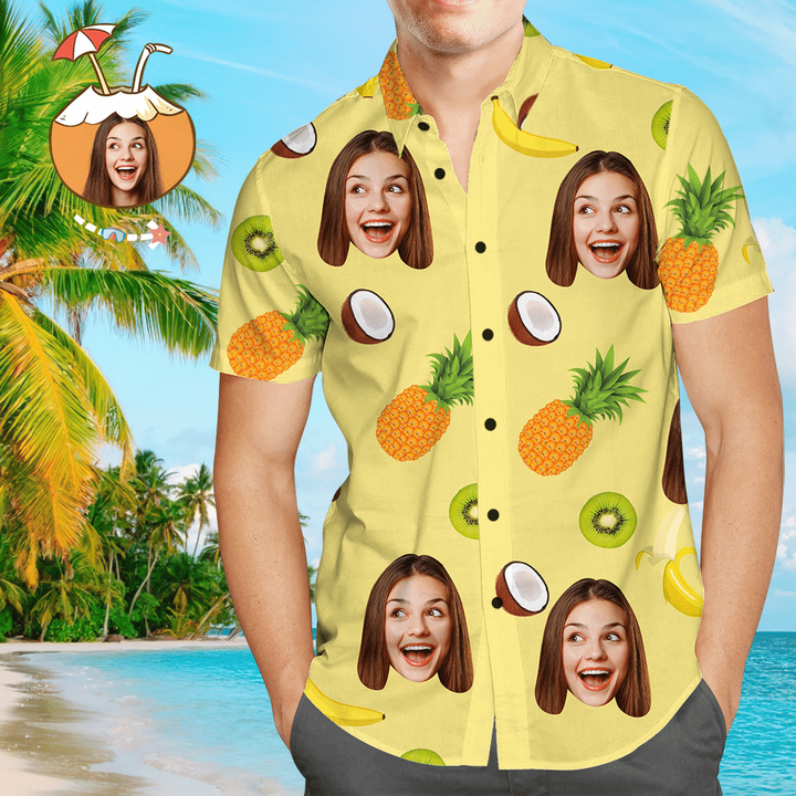 Custom Face Shirt Hawaiian Shirt Summer Photo Shirt - 1