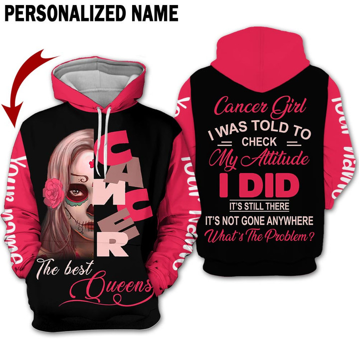Personalized Name Horoscope Cancer Shirt Girl The Best Queen Red Zodiac Signs Clothes