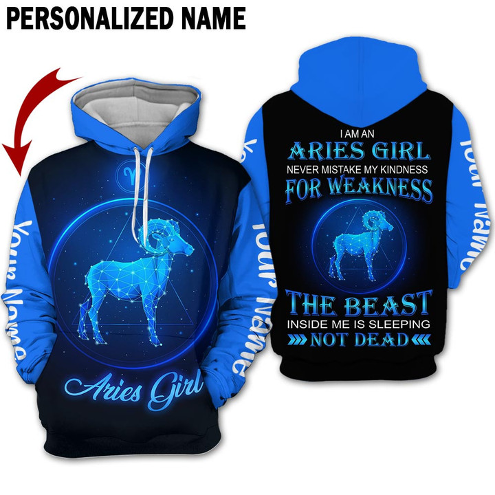 Personalized Name Horoscope Aries Shirt Girl The Best Not Dead Blue Zodiac Signs Clothes