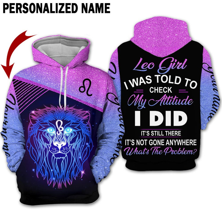 Personalized Name Horoscope Leo Shirt Girl Galaxy Colorfun Zodiac Signs Clothes