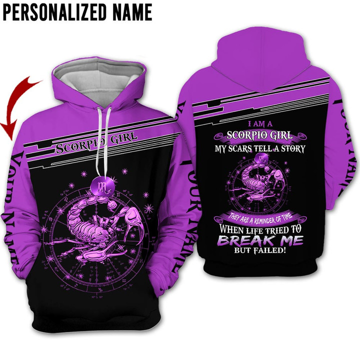 Personalized Name Horoscope Sagittarius Shirt Girl Break Me Purple Zodiac Signs Clothes