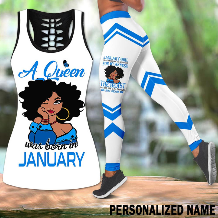 Personalized Name Birthday Outfit January Girl 3D Was Born In Black Women All Over Printed Birthday Shirt