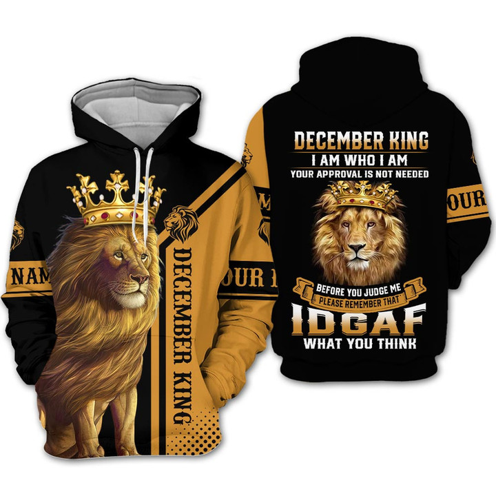 Personalized Name Birthday Outfit December Guy Lion King Yellow Birthday Shirt For Men