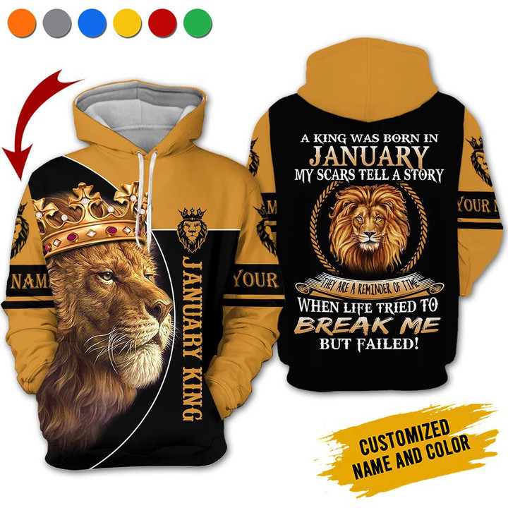 Personalized Name Birthday Outfit January Guy Lion King Break Me Birthday Shirt For Men