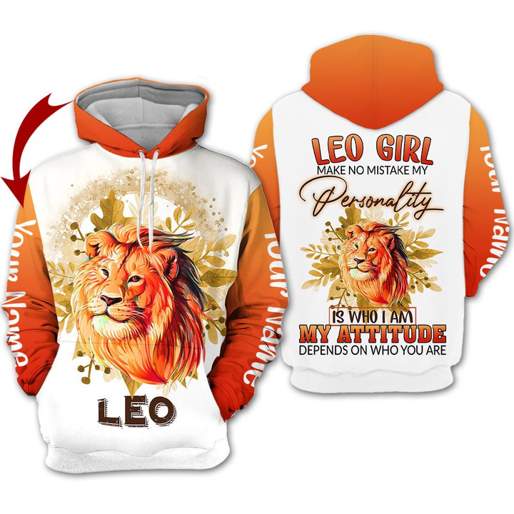 Personalized Name Horoscope Leo Girl Shirt Who You Are Color Zodiac Signs Clothes Birthday Gift For Women