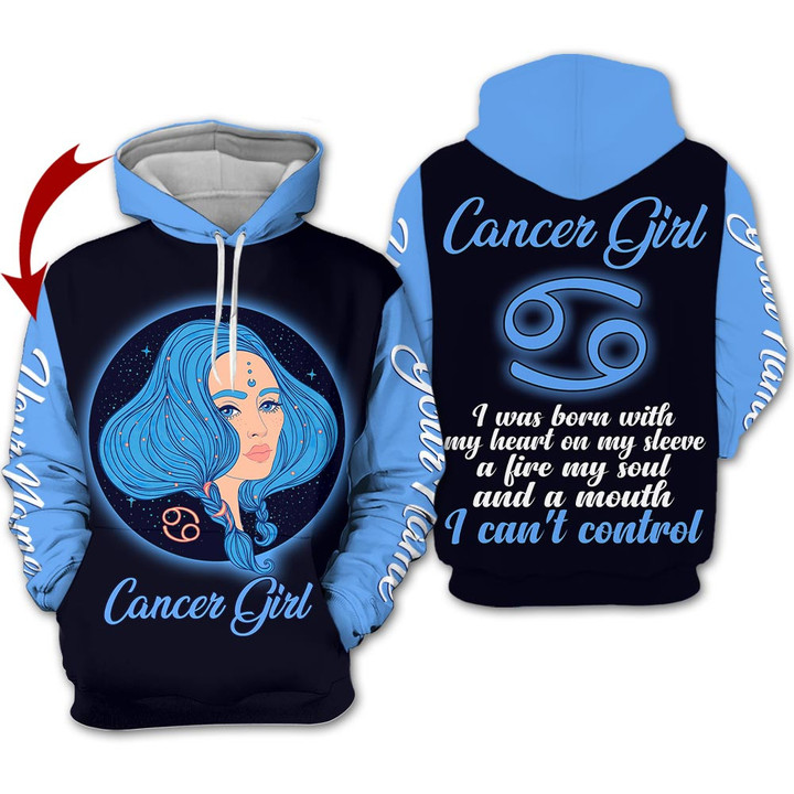 Personalized Name Horoscope Cancer Girl Shirt I Cant Control Love Zodiac Signs Clothes Birthday Gift For Women