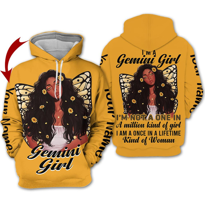 Personalized Name Horoscope Gemini Girl Shirt Buffterfly Black Girl Shirt Zodiac Signs Clothes Birthday Gift For Women