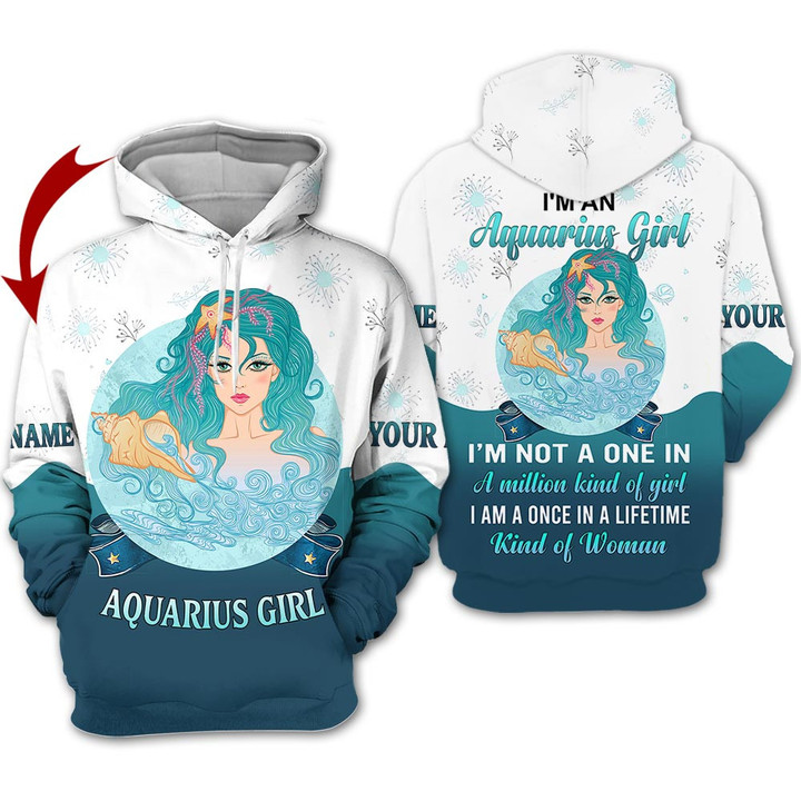 Personalized Name Horoscope Aquarius Girl Shirt Love Style Kind Of Woman Zodiac Signs Clothes Birthday Gift For Women