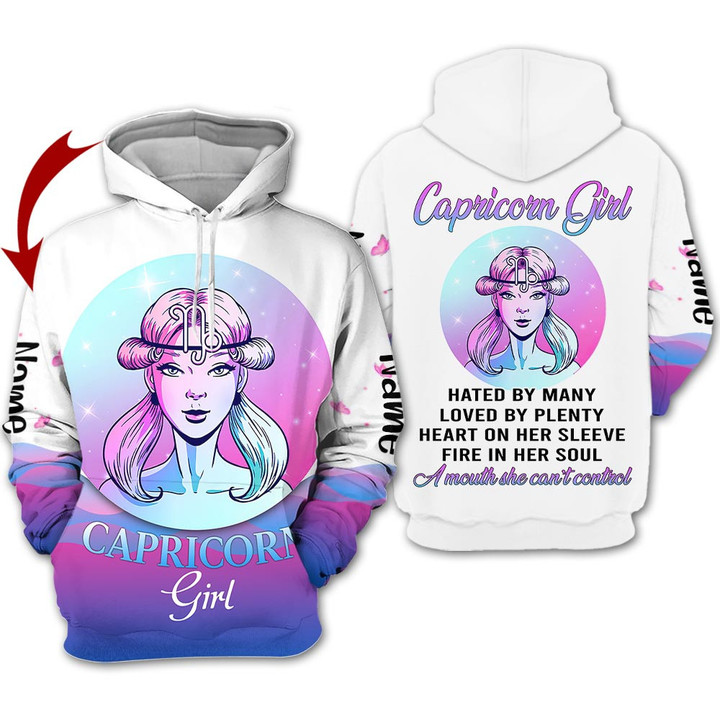 Personalized Name Horoscope Capricorn Girl Shirt Color Fire In Her Zodiac Signs Clothes Birthday Gift For Women