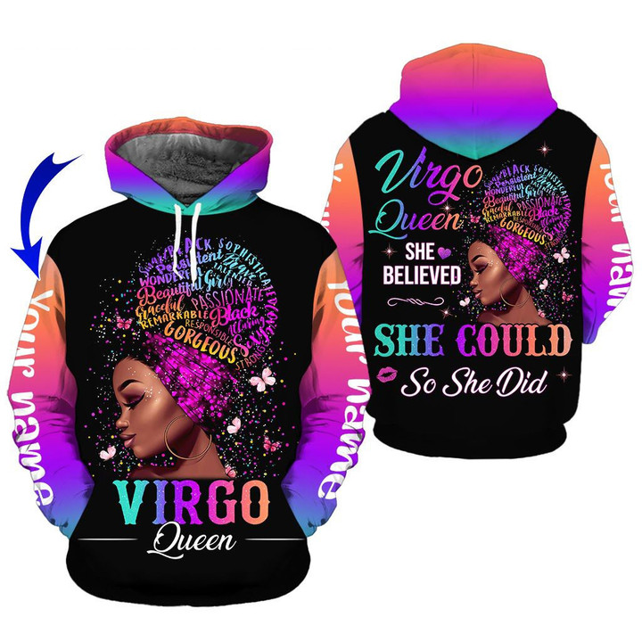 Personalized Name Horoscope Virgo Girl Shirt So She Did Woman Zodiac Signs Clothes Birthday Gift For Women