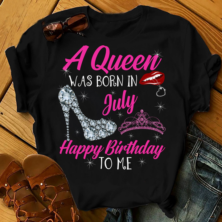 A Queen Was Born In July Shirts Women Birthday T Shirts Summer Tops Beach T Shirts